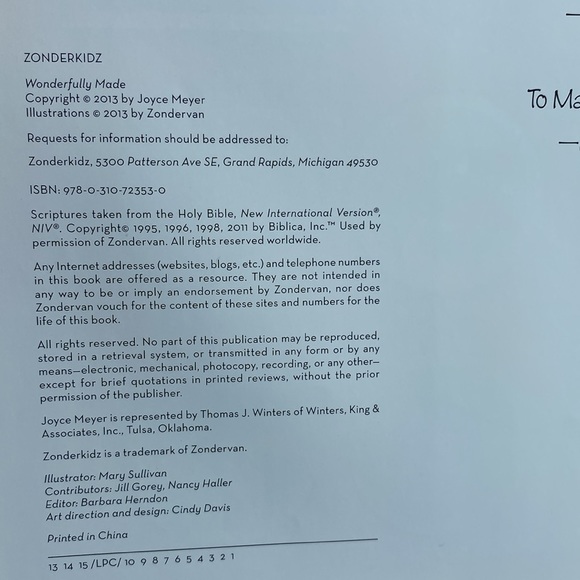 Joyce Meyer Wonderfully Made Hardcover Children’s Book Religious Christian - Picture 3 of 8